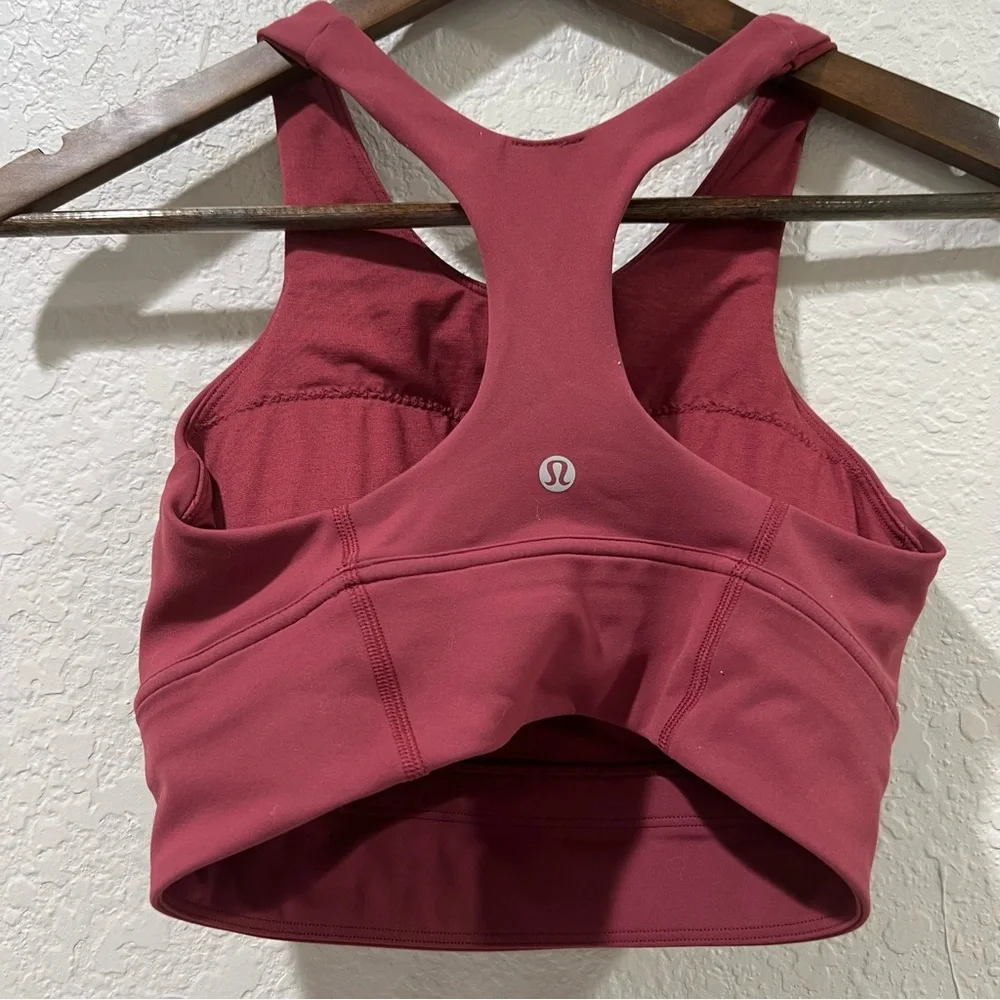 Lululemon Wunder Train Longline Bra *Medium Support, C/D Cup Mulled Wine Size 4